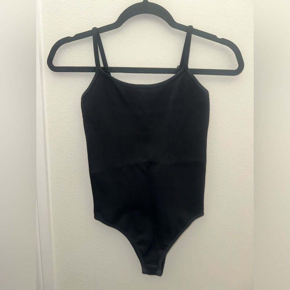Black Ribbed Bodysuit